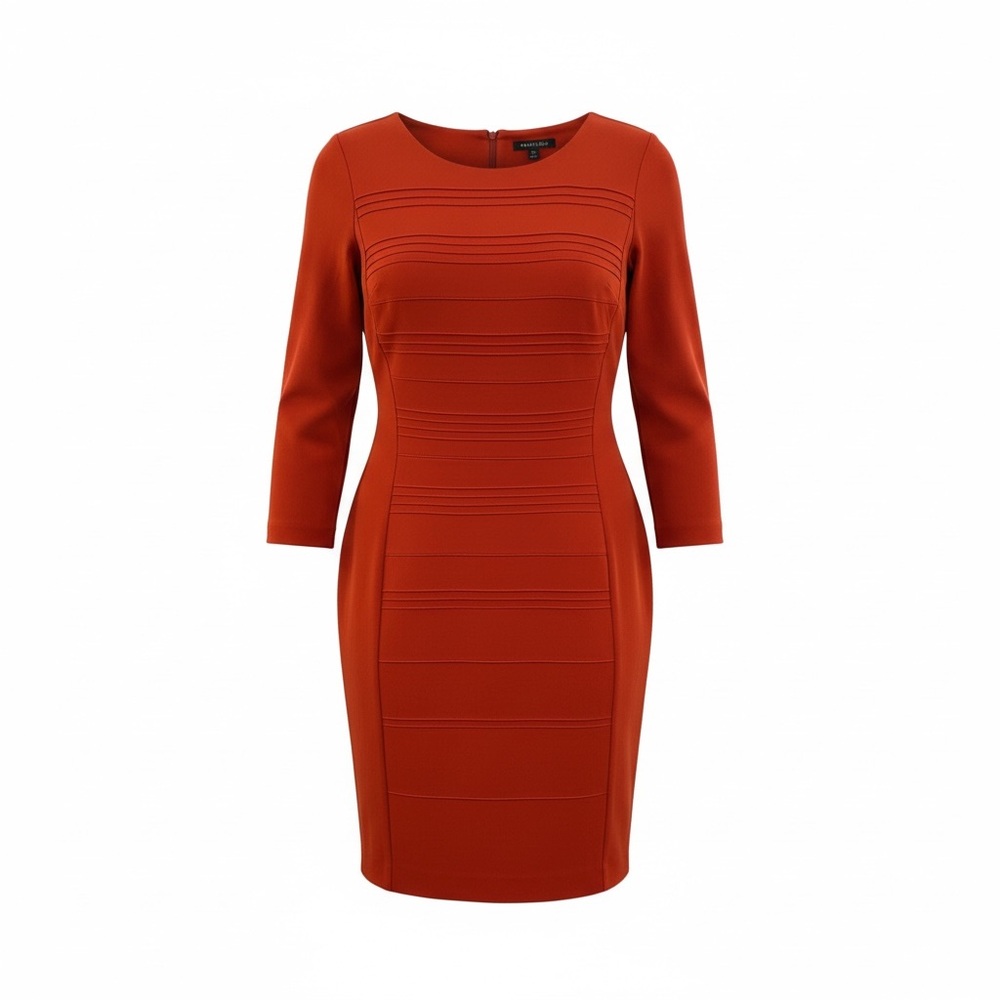 Escada Terracotta Long Sleeve Dress